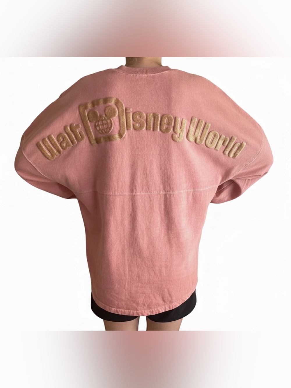 Disney Women’s Drop Shoulder Spirt Jersey in Rose Gold/Pink, Size Medium